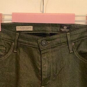 Ag adriano goldschmeid Green waxed leggings/jean. The adsolute legging.